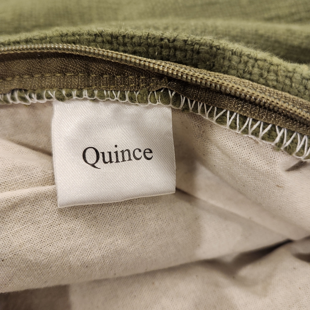 Quince Cotton Slub Pillow Covers Set of 2 20x20 Olive Textured NWOT - Picture 7 of 8